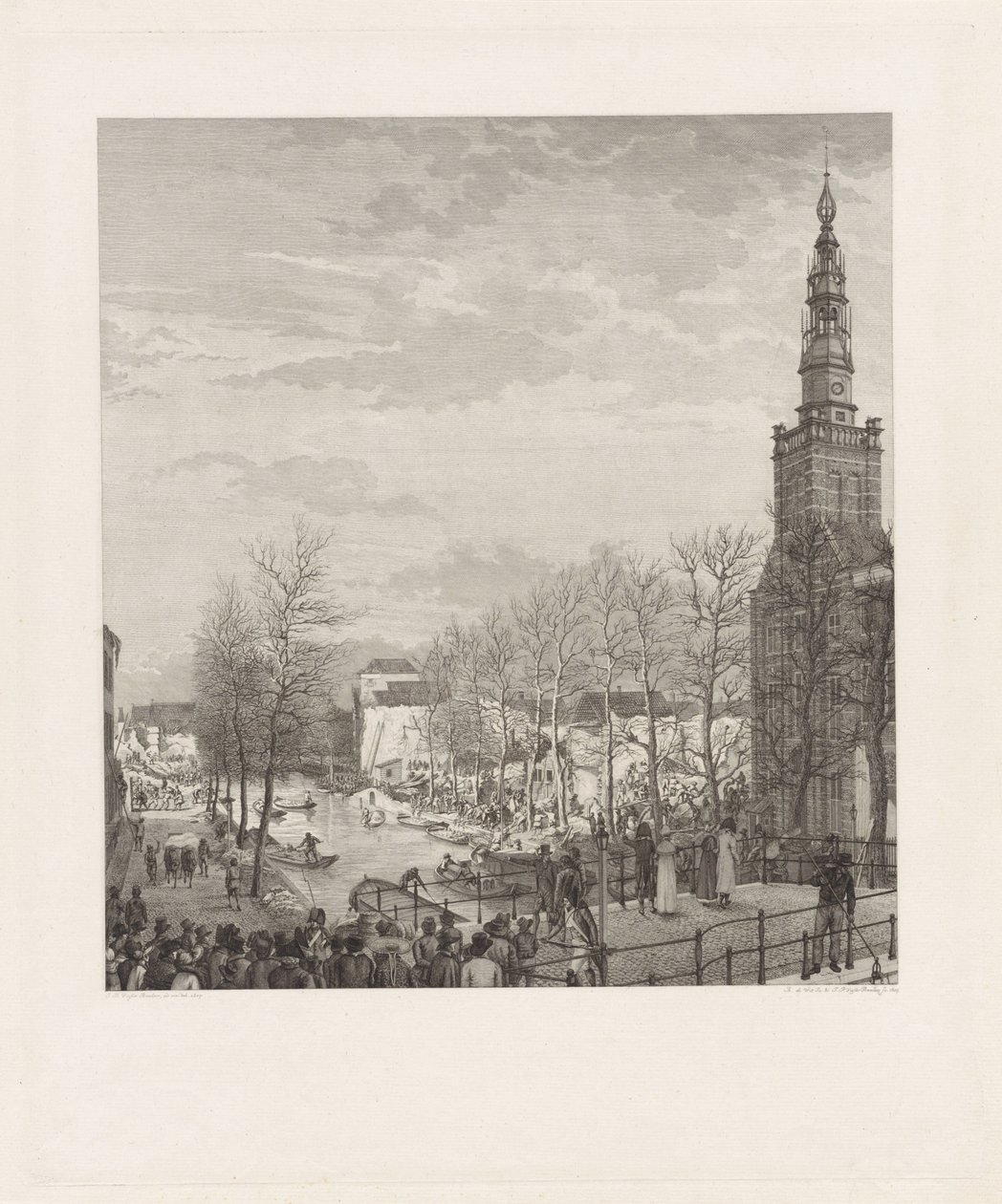 Pusztítás a Steenschuurban a leideni puskaporos katasztrófa után, 1807 alkotó: Izaak Jansz. de Wit