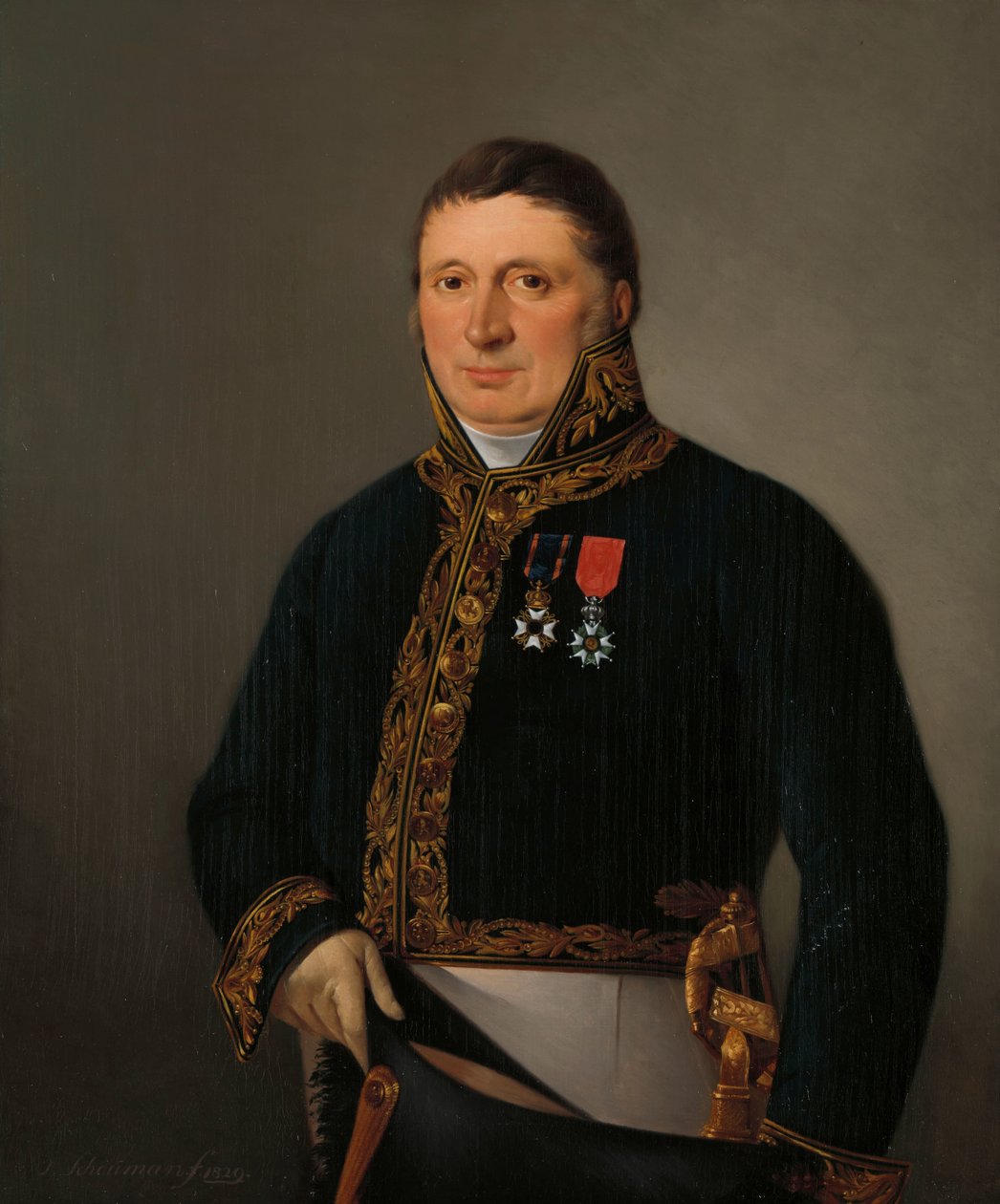 A.F. Goudriaan főfelügyelő portréja alkotó: Izaak Schouman
