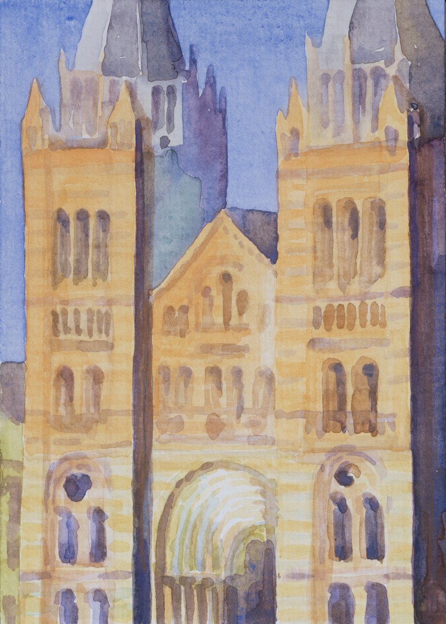 A Természettudományi Múzeum főbejárata, London, Naplemente, 1994 (wc papíron) alkotó: Izabella Godlewska de Aranda
