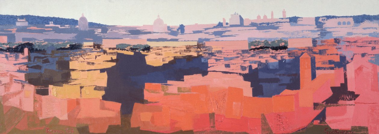Róma, Kilátás a Spanyol Akadémiáról a Gianicolóra, Naplemente, 1968 (lásd még: 213353 és 213357) alkotó: Izabella Godlewska de Aranda