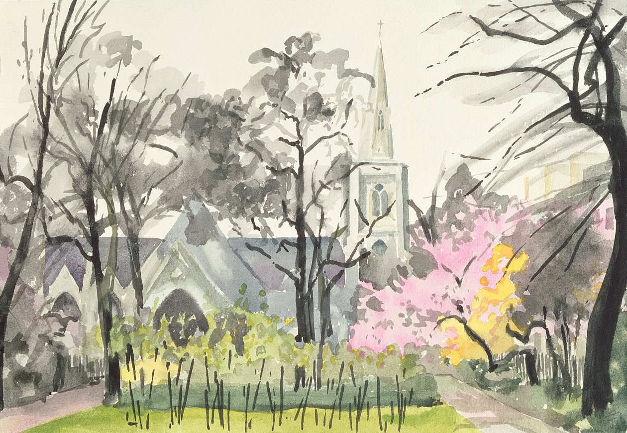 St. Michaels Church, Chester Square, London, 1982 (wc papíron) alkotó: Izabella Godlewska de Aranda