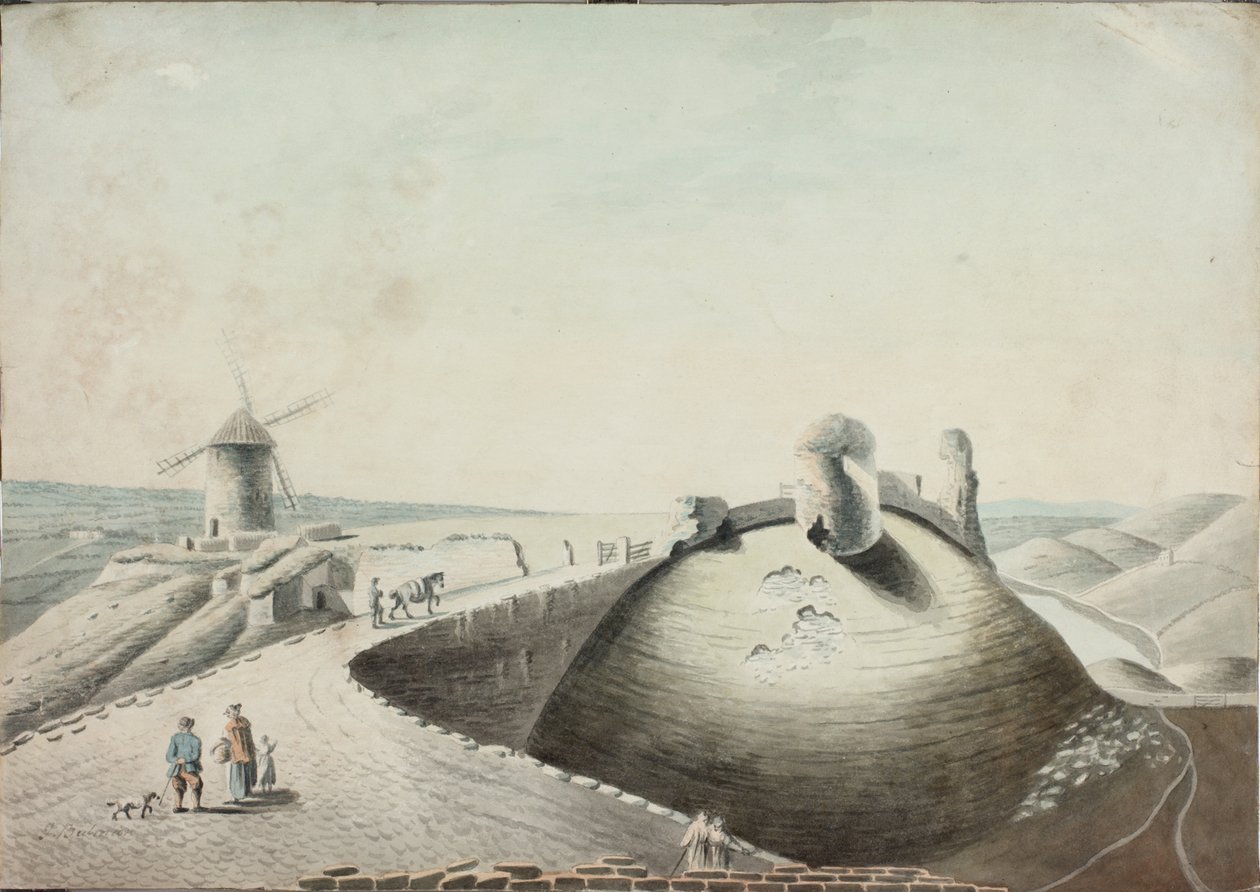 Berwick-on-Tweed vára (tinta, ceruza és WC papíron) alkotó: J. Bulman