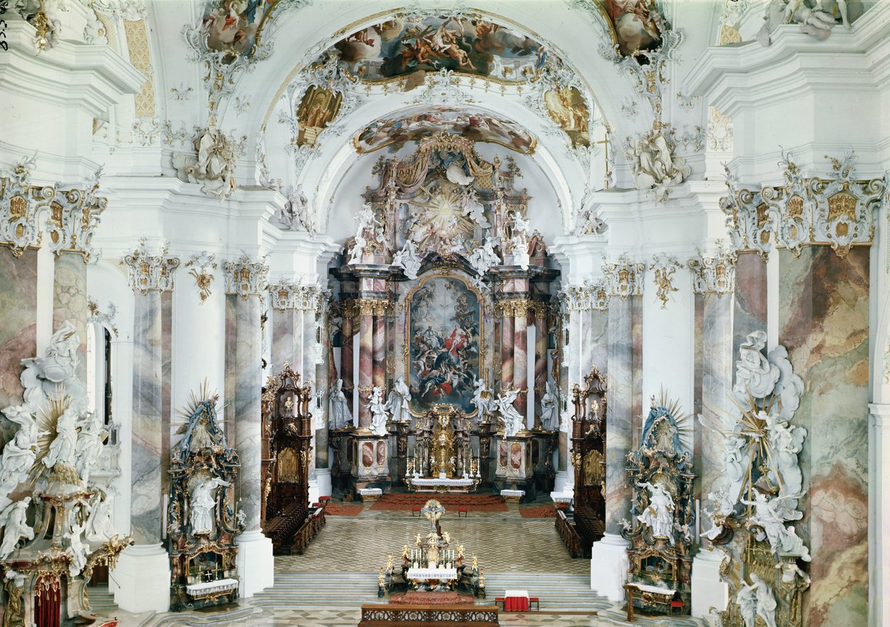 A bencés apátsági templom belseje, 1711-31 alkotó: J. M. and Feuchtmayer, J. A. Fischer