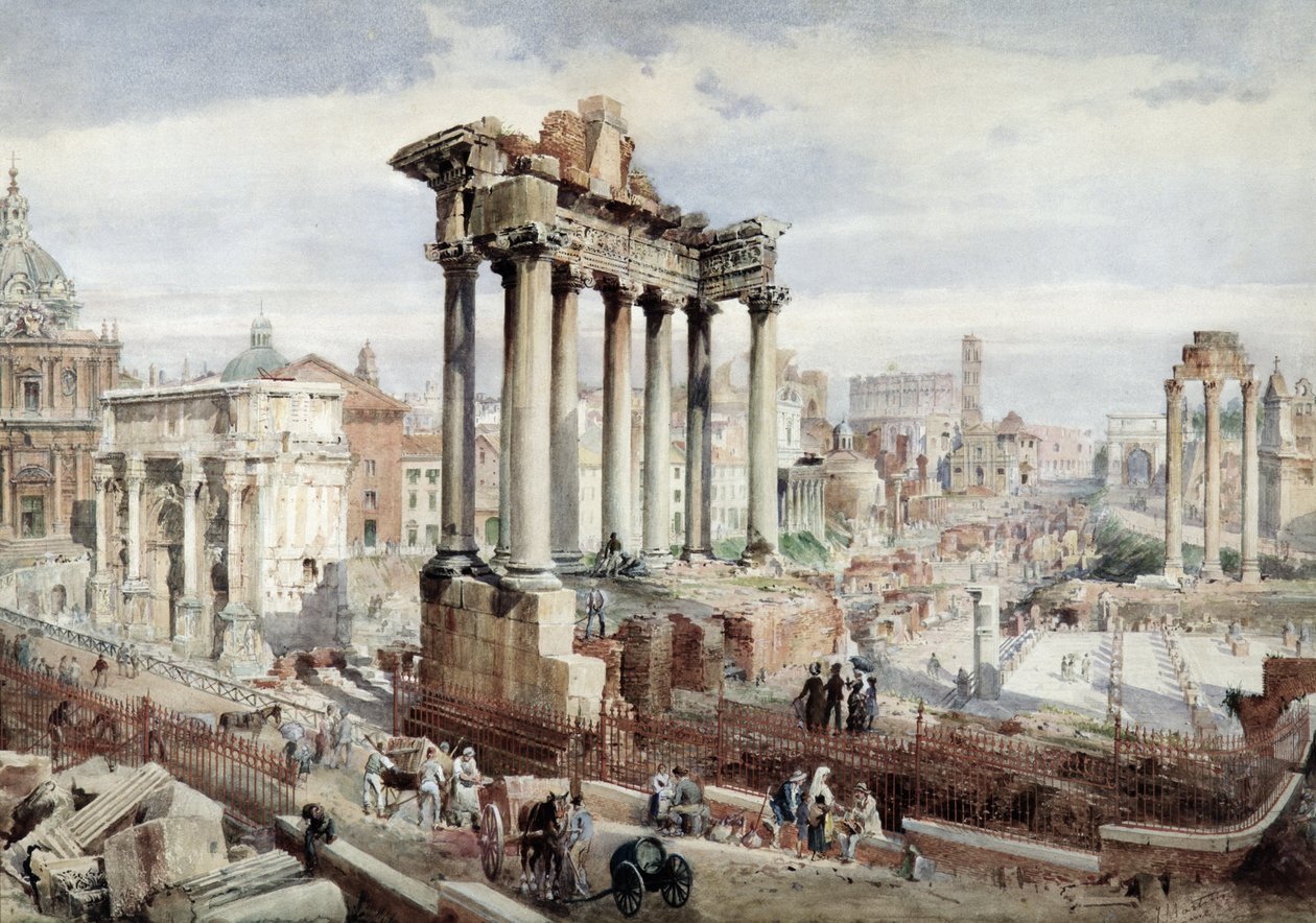 A Forum Romanum, Róma, 1870 körül alkotó: J. Martin