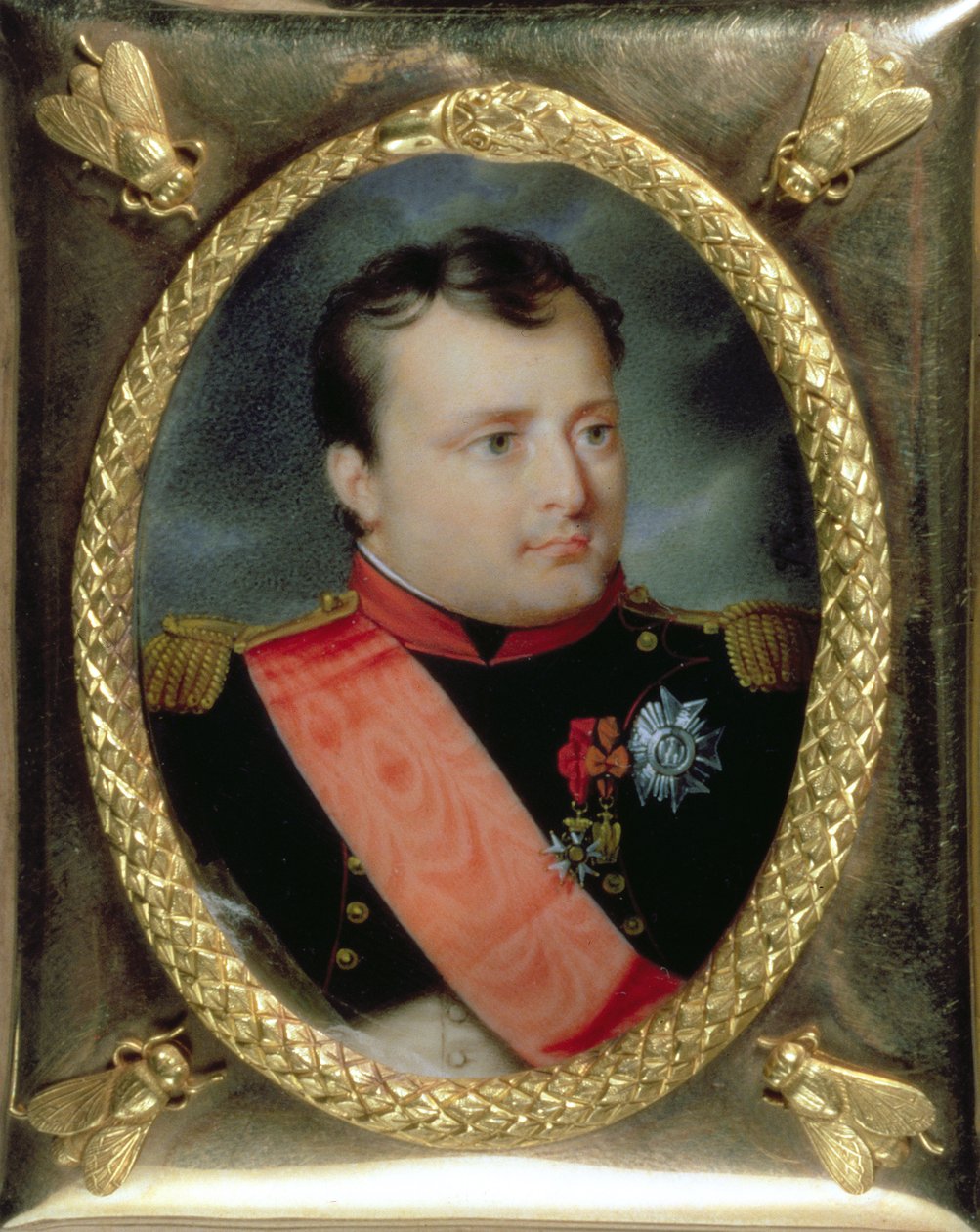 Napóleon Bonaparte miniatűr portréja, 1815 (wc elefántcsonton) alkotó: J. Parent