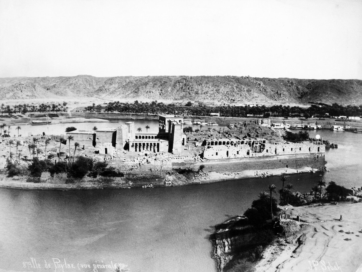 Philae általános képe, 1880 körül alkotó: J. Pascal Sebah