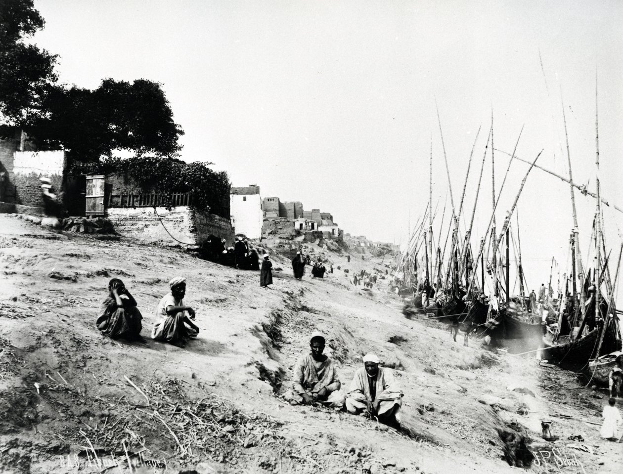 Falu a Níluson, 1880 körül alkotó: J. Pascal Sebah
