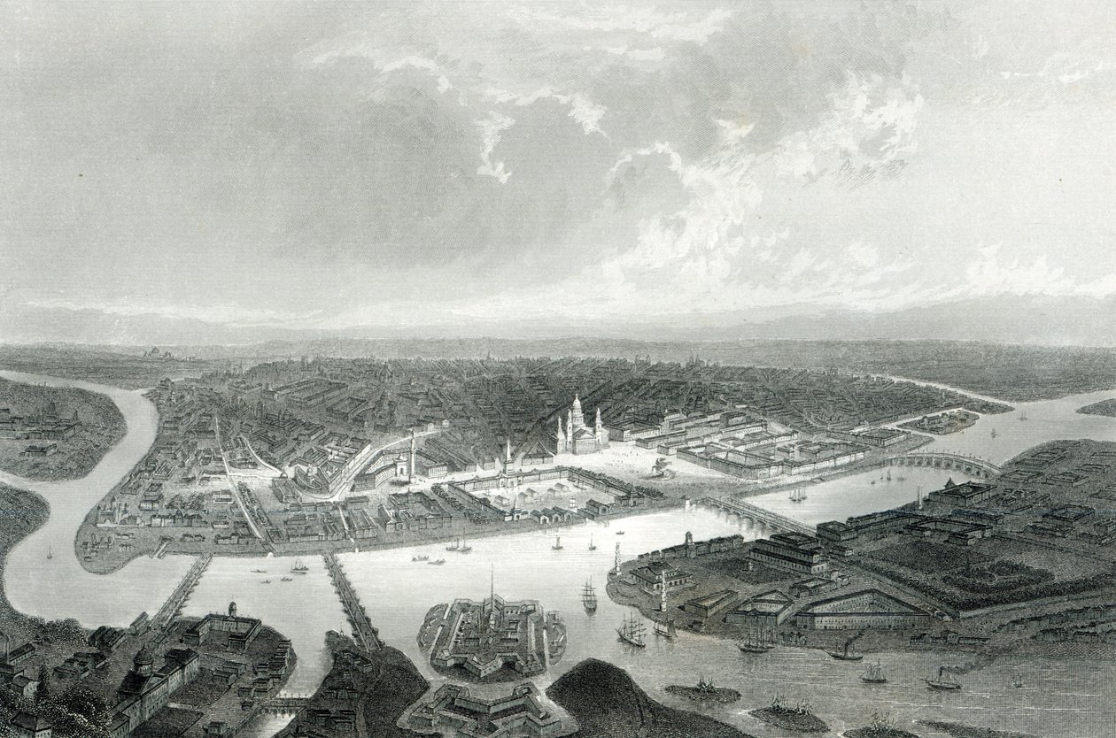 Szentpétervár, S. Bradshaw metszet, 1860 körül (metszet) alkotó: John Ramage