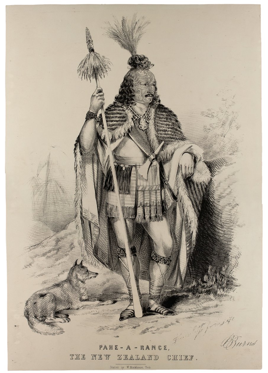 Pahe-A-Range, az új-zélandi főnök, 1844 körül alkotó: J. Sutcliffe