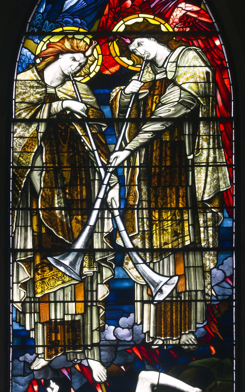 Jesmond, St George, Gateshead Stained Glass Co, JW Brown, TR Spence, East Window, The Last Judgement, 1888 alkotó: J. W. and Spence Brown