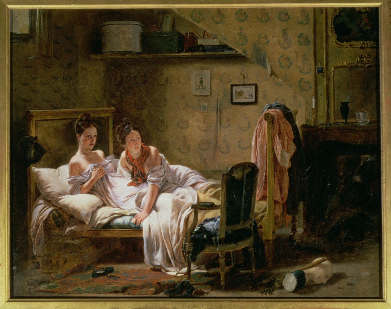 Két nő az ágyban alkotó: J.A. Rohne