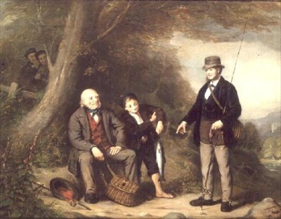 A fogás mérlegelése egy napos horgászat után alkotó: J.A. Buchanan