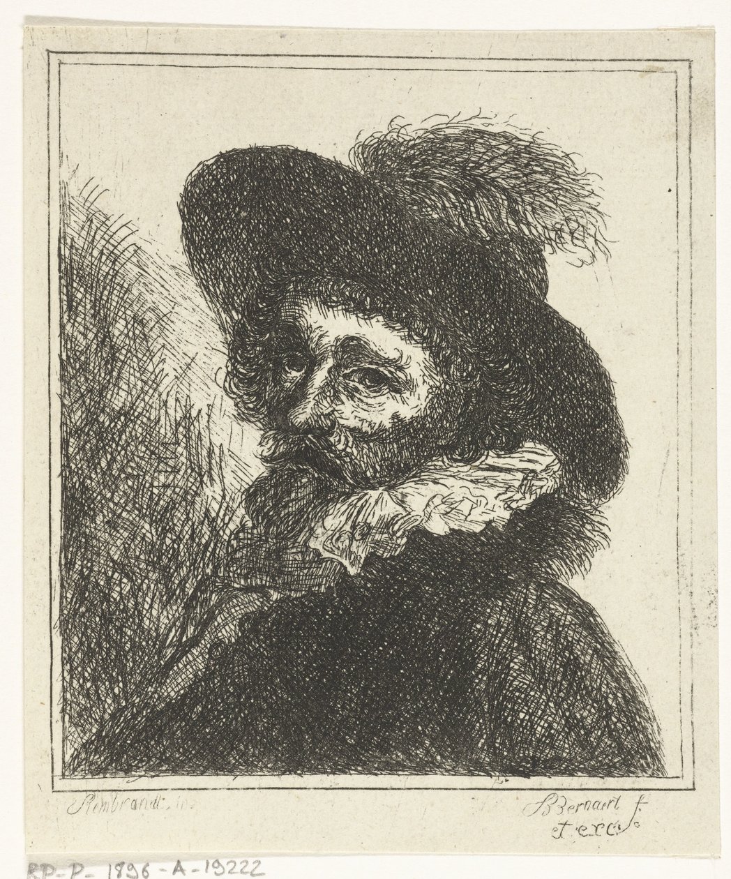 Férfi portré kalappal alkotó: J.B. Bernaert