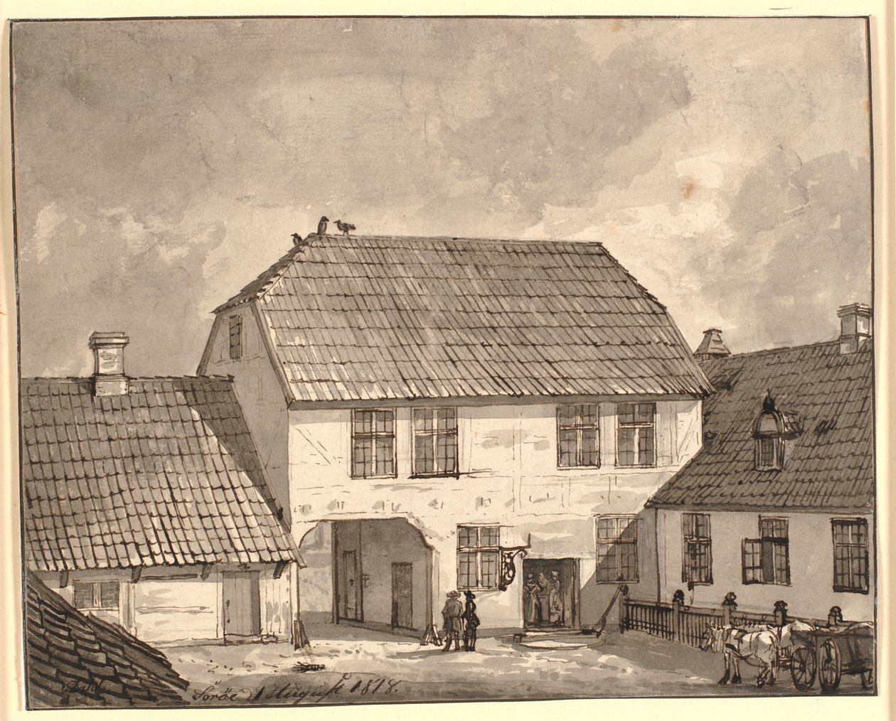 Tanyabelső Sorø-ből alkotó: Johan Christian Dahl