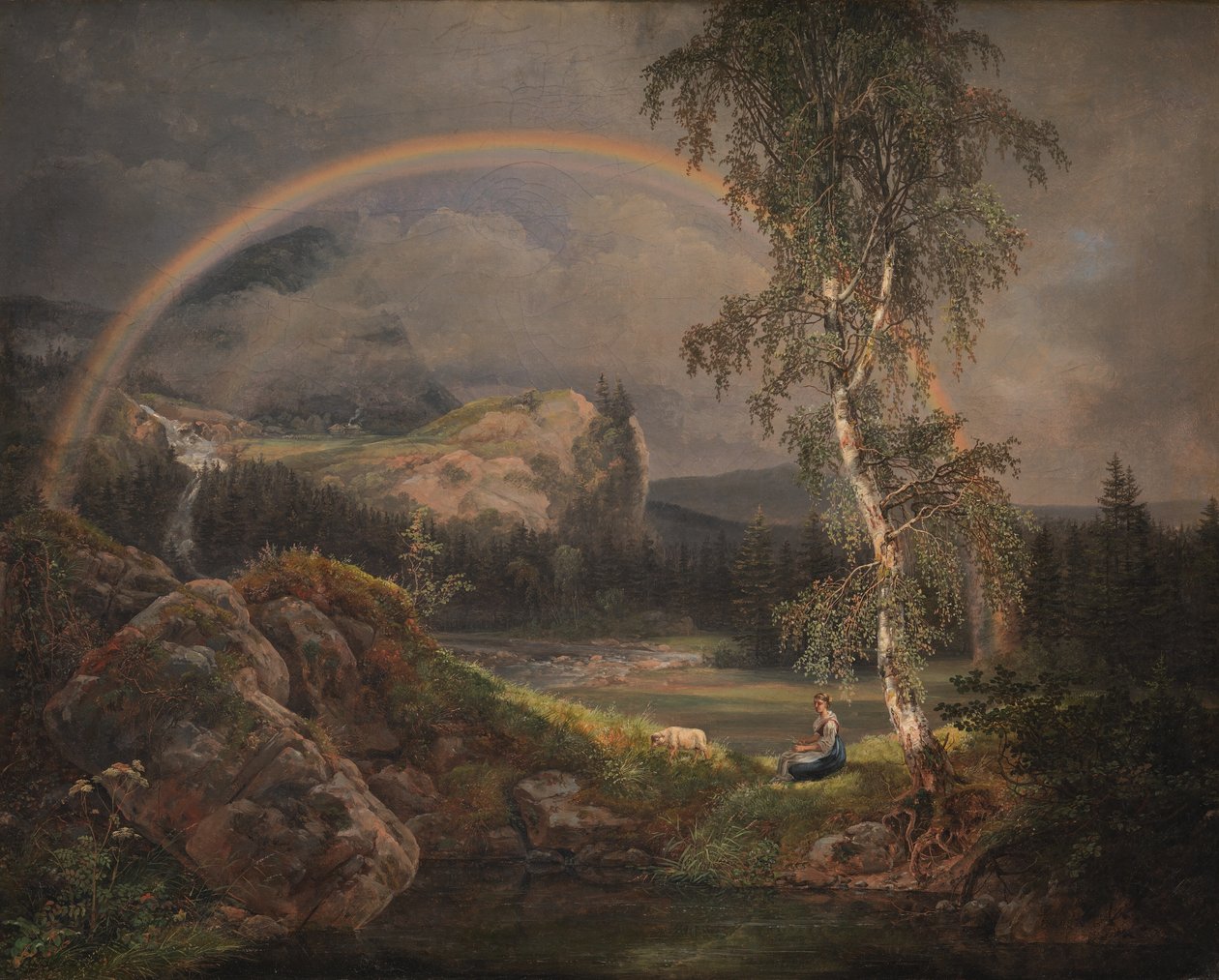 Norvég táj szivárvánnyal alkotó: Johan Christian Dahl