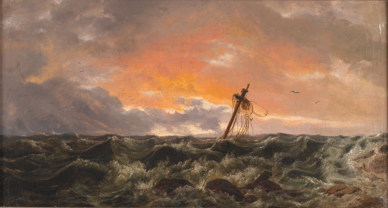 Tengeri táj egy ronccsal alkotó: Johan Christian Dahl