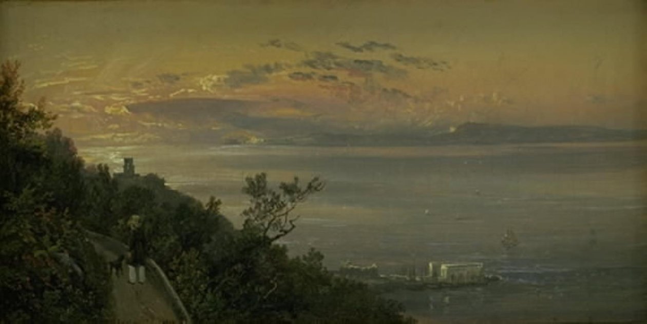 Kilátás a nápolyi Castellamare feletti dombokról alkotó: Johan Christian Dahl