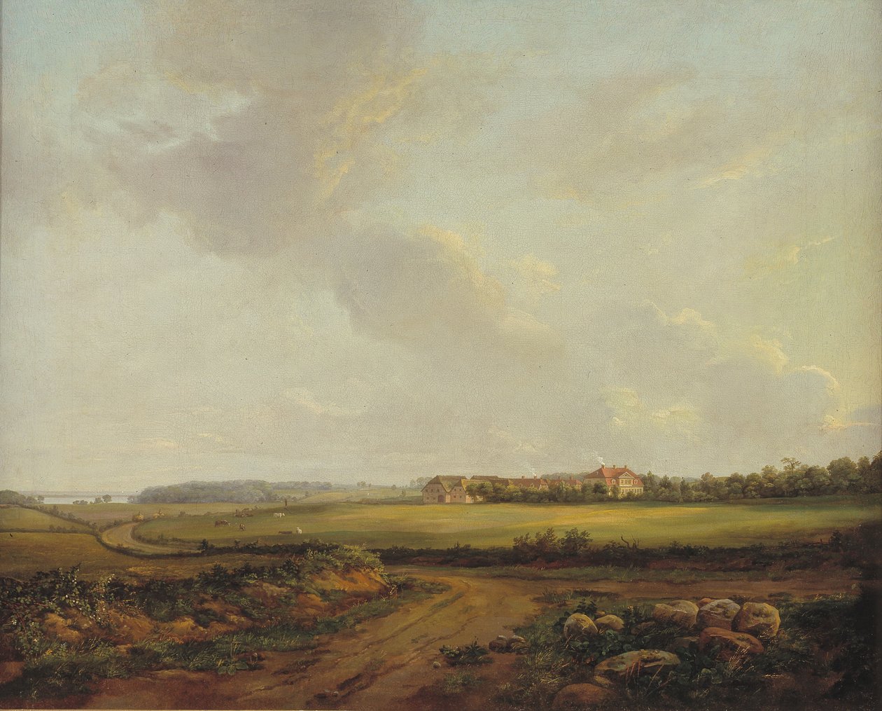 Kilátás Engelholmra a Præstø-nél, Zélandon alkotó: Johan Christian Dahl