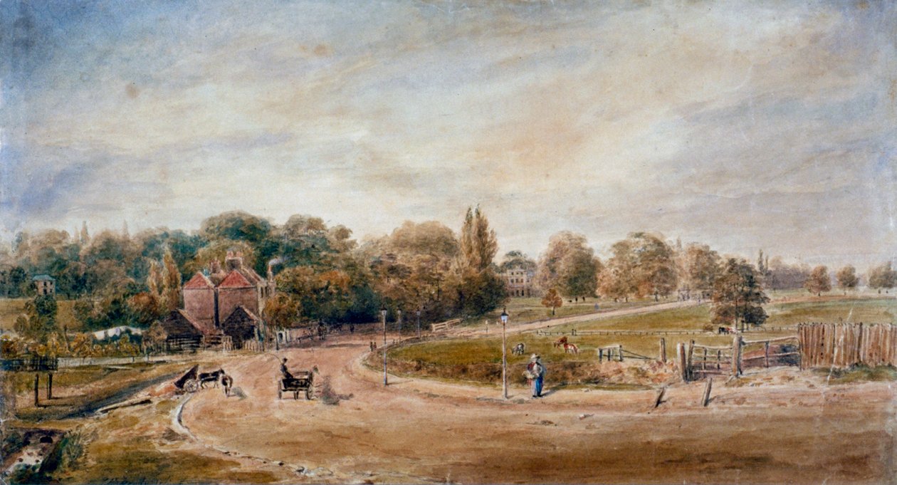 Court Lane és Lordship Lane, Dulwich, London, 1860. alkotó: JC Mandy