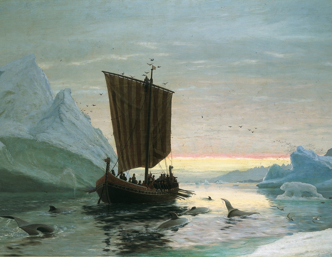 Erik Röde felfedezi Grönlandot, 1875 alkotó: J.E. Carl Rasmussen