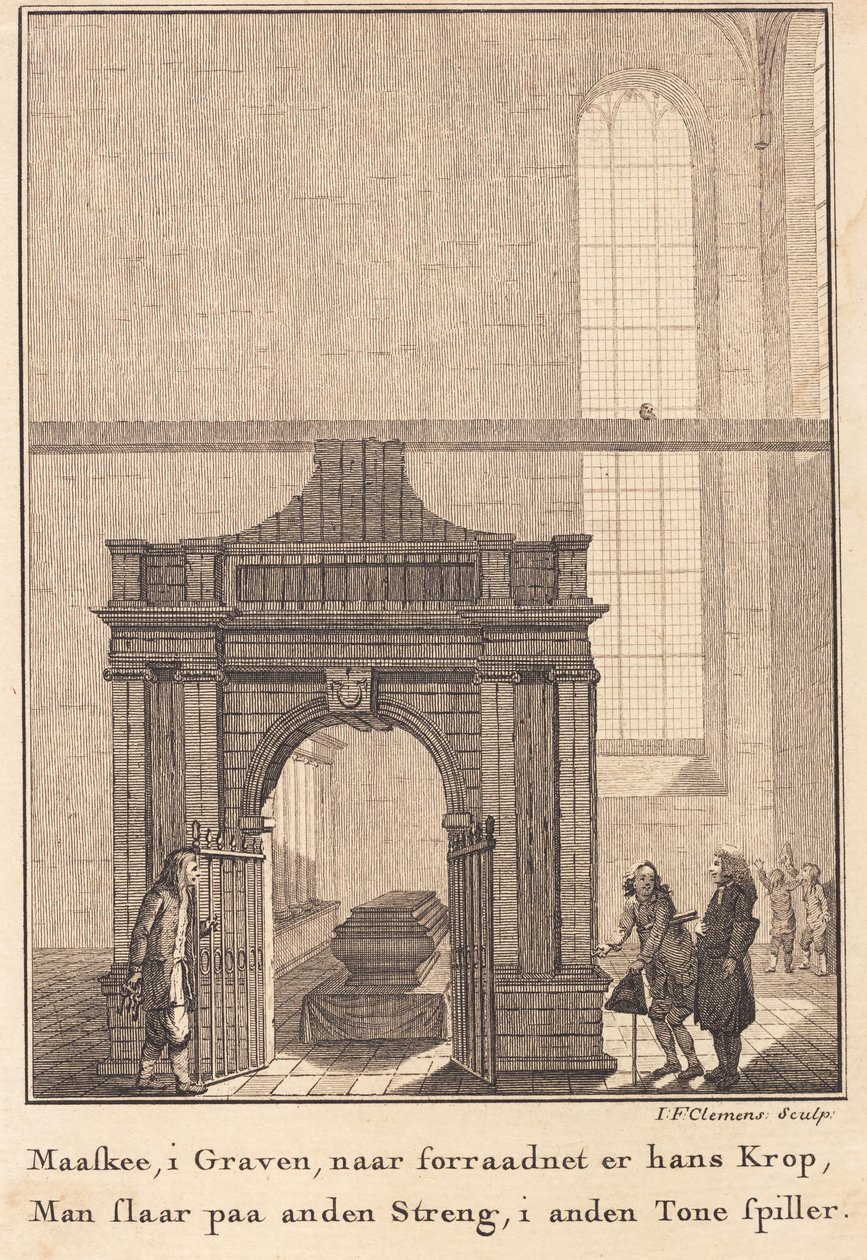 Holberg szarkofágja a Sorø templomban alkotó: J.F. Clemens