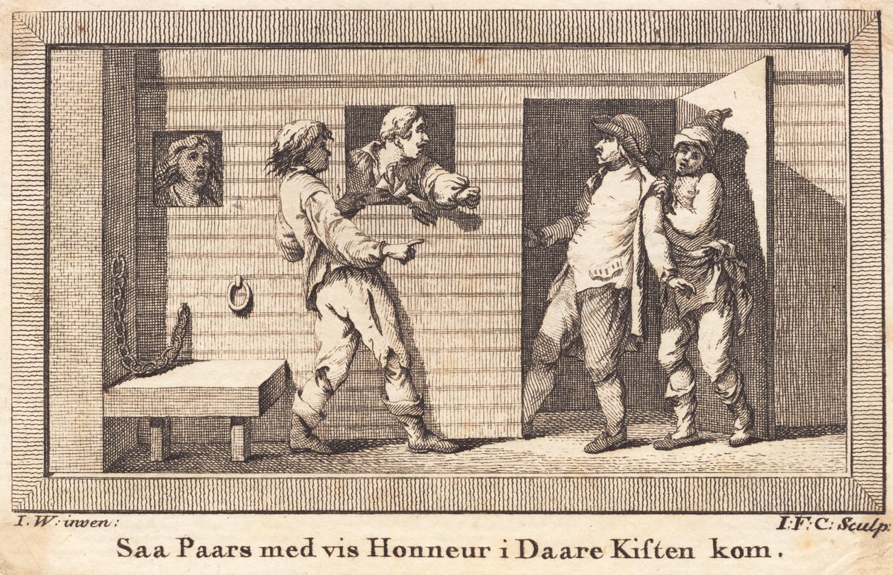 Peder Paarst a bolond koporsójába teszik alkotó: J.F. Clemens