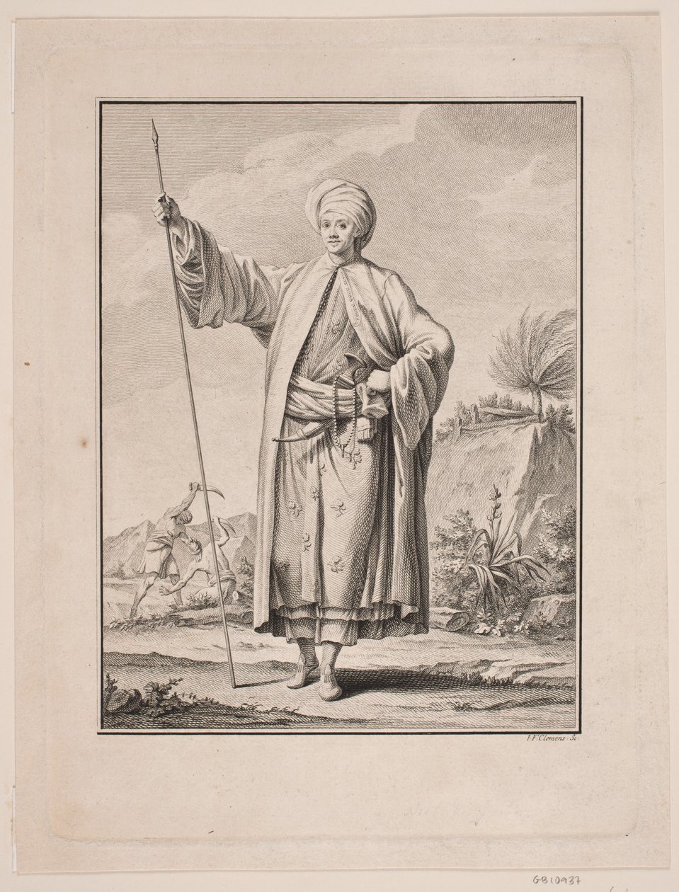 Carsten Niebuhr portréja arab ruhában alkotó: J.F. Clemens