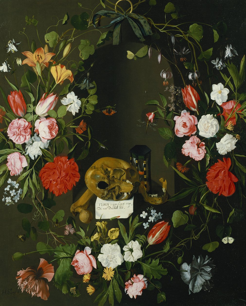 Vanitas Csendélet virágokkal alkotó: J.H. Elers