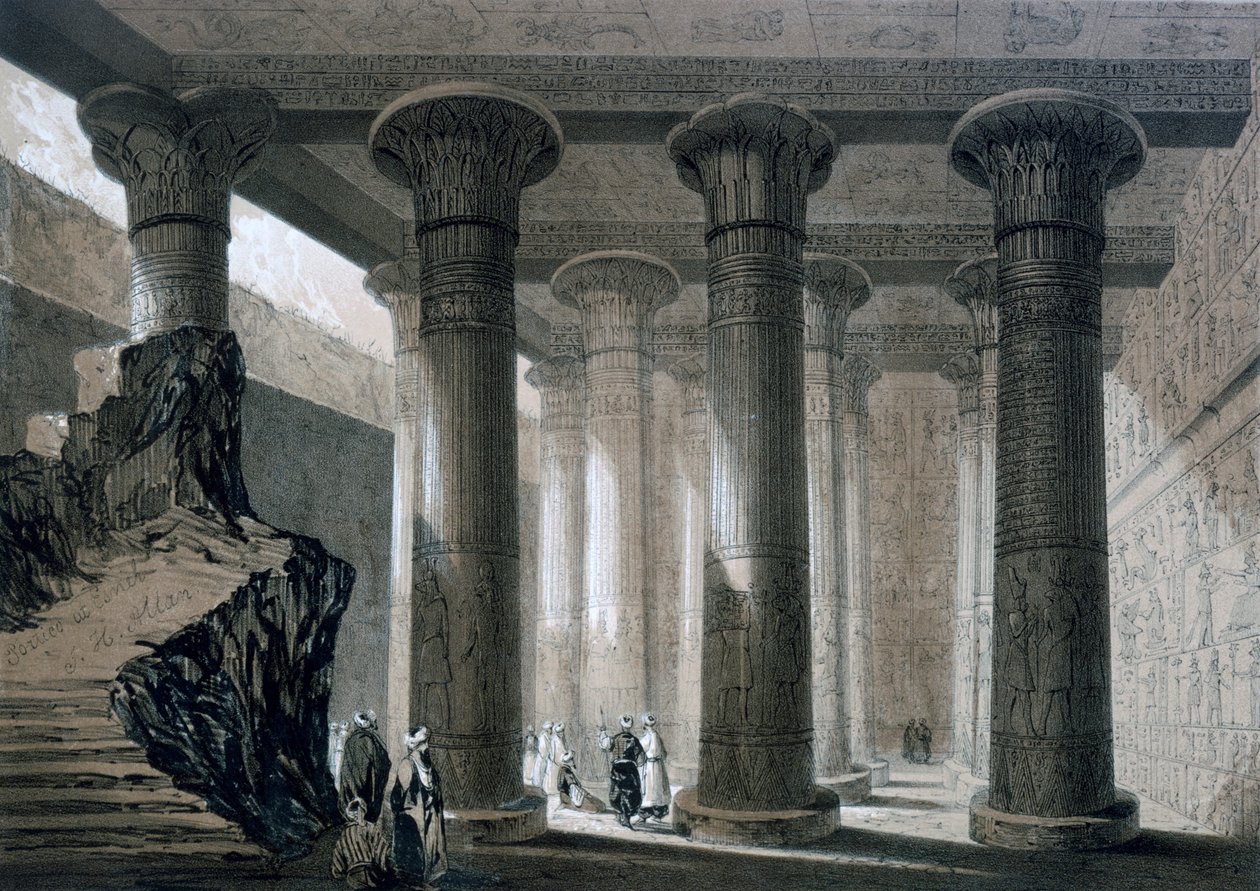 „Esznehi templom, Egyiptom”, 19. század alkotó: JH Allan