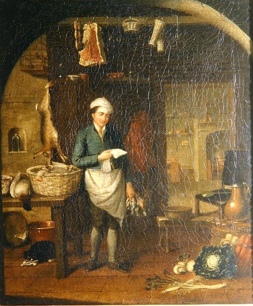 Konyha belső szolgával (olaj, vászon) alkotó: J.H. Schack