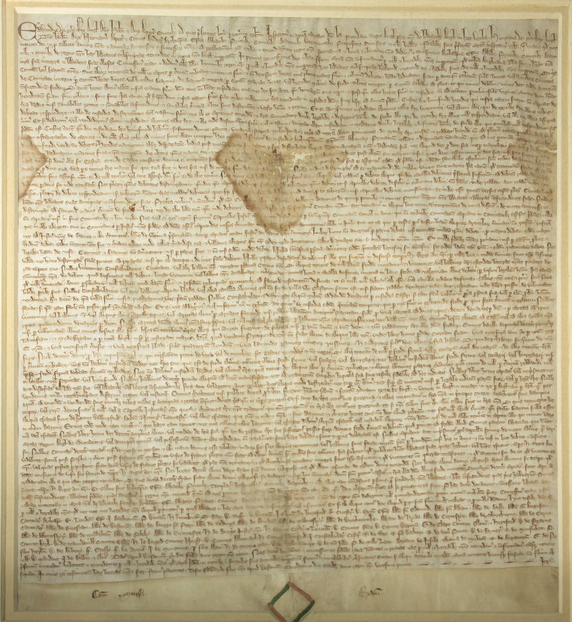 A Magna Carta 1297 -es példánya, amely az Országház képviselői termében látható alkotó: JJ Harrison