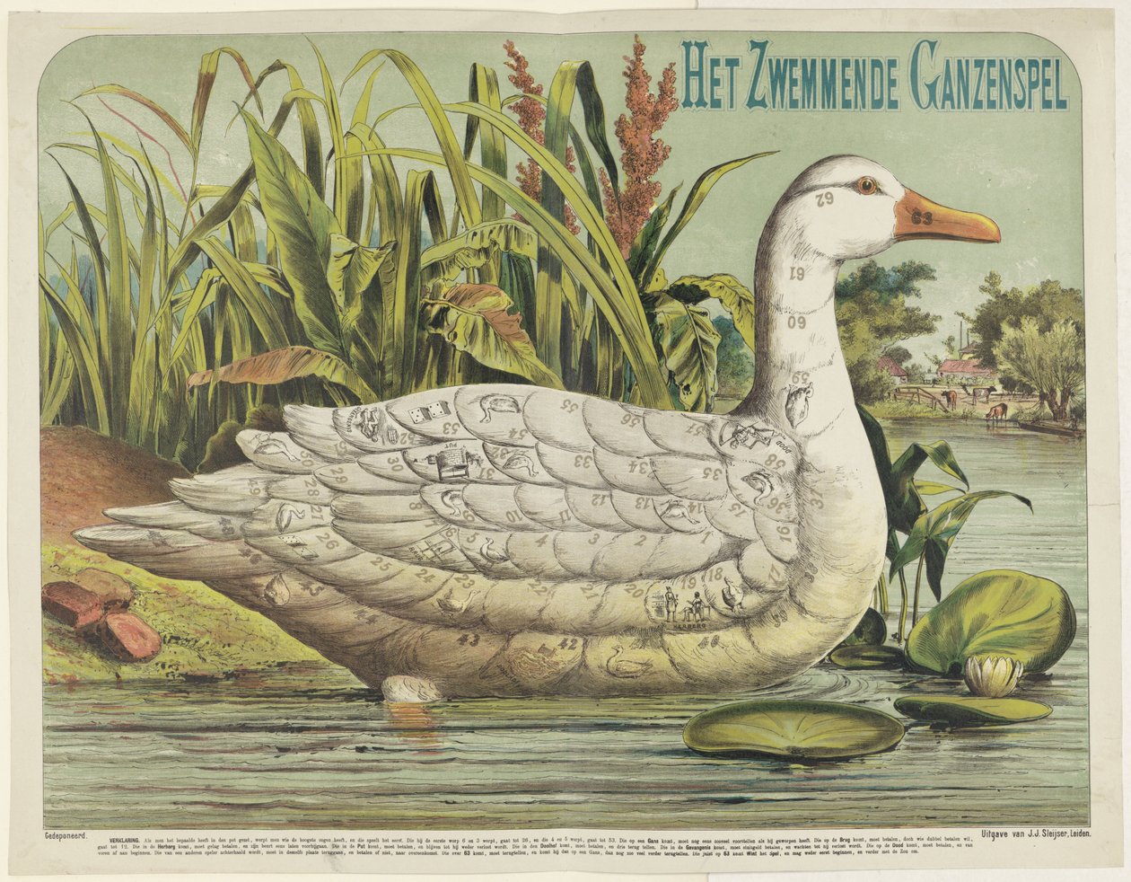 The Swimming Goose Game (cím a tárgyon) alkotó: J.J. Sleijser