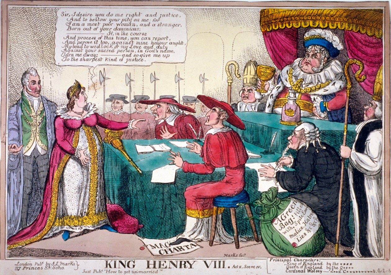 „VIII. Henrik király, II. felvonás, iv. jelenet”, 1820. alkotó: JL Marks
