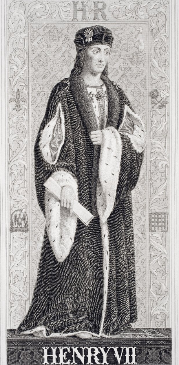 VII. Henrik (1457-1509) az "Illustrations of English and Scottish History" I. kötetéből. alkotó: J.L. Williams