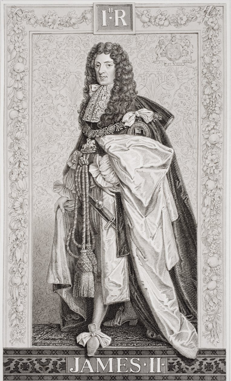II. Jakab (1633-1701) Az angol és skót történelem illusztrációiból, I. kötet (metszet) alkotó: J.L. Williams