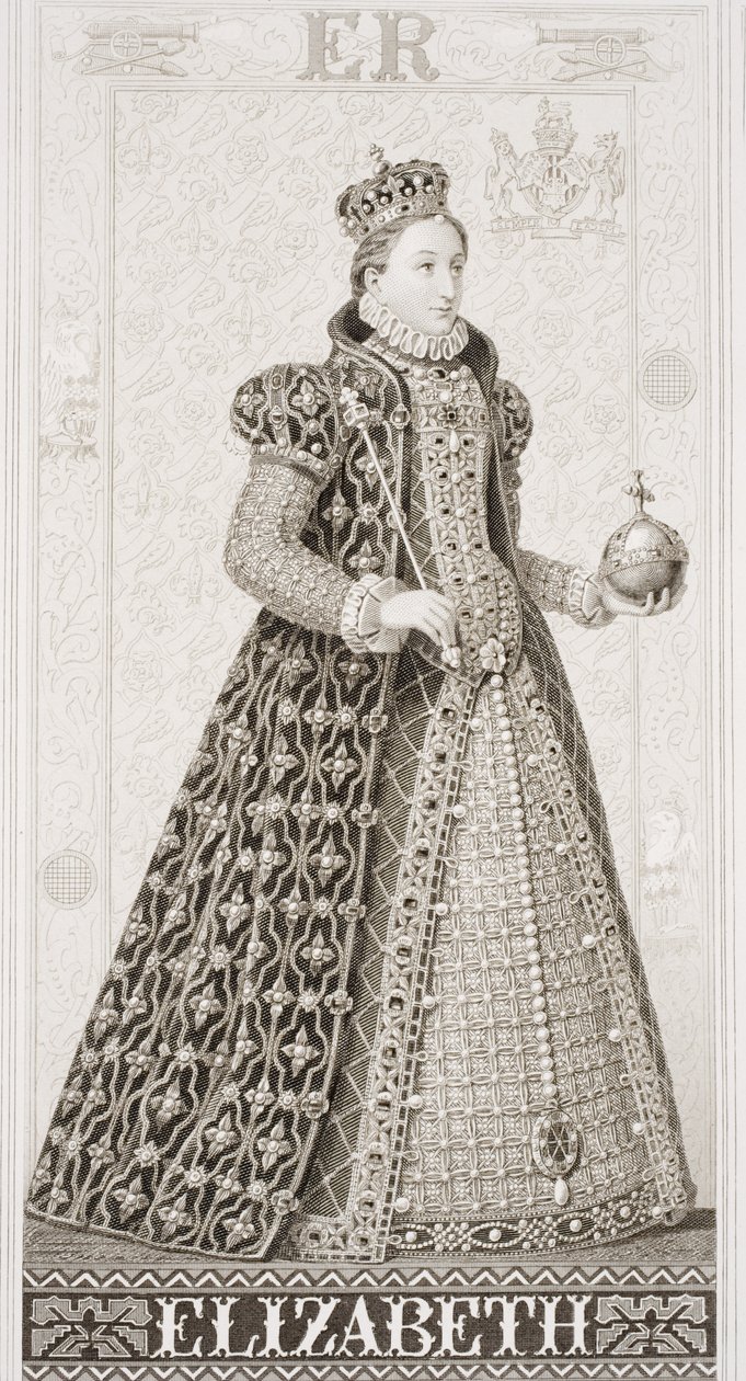 I. Erzsébet királynő (1533-1603) Az angol és skót történelem illusztrációiból, I. kötet alkotó: J.L. Williams