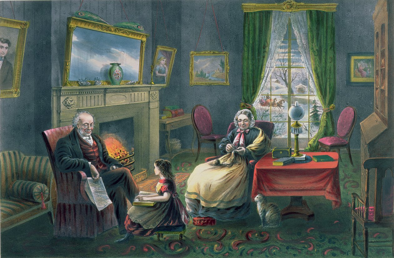 Az élet négy évszaka: Öregség, "A pihenés évszaka", vésette Parsons und Atwater, pub. Currier és Ives, New York, 1868 (lásd: 87970, 87971) alkotó: N. and Ives, J.M. Currier