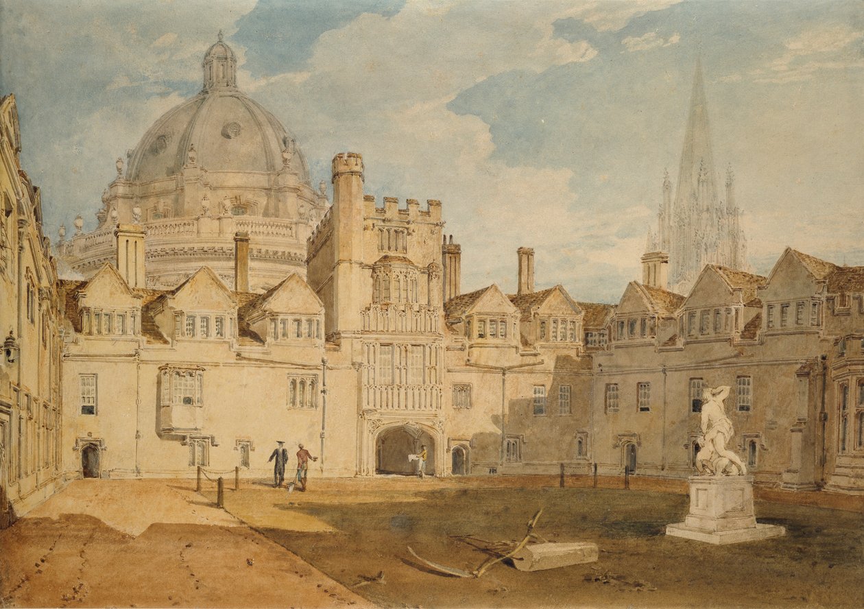 Kilátás a Brazen Nose College Quadrangle belsejéből, Oxford, 1803-1804 alkotó: Joseph Mallord William Turner