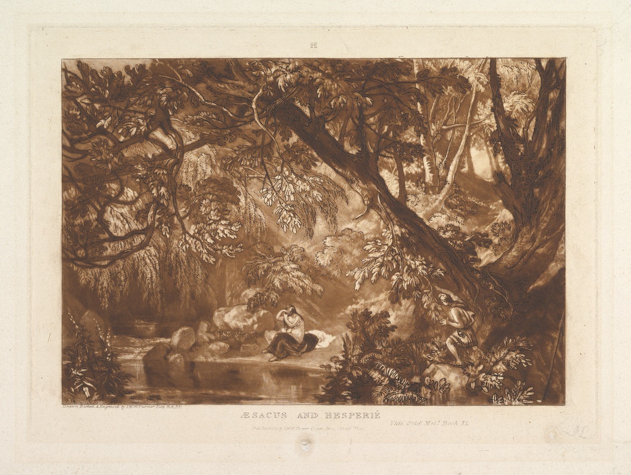Aesacus és Hesperia, Ovidius Metamorphoses videója, XI. könyv Liber Studiorum, X. rész..., 1819. január 1. alkotó: Joseph Mallord William Turner