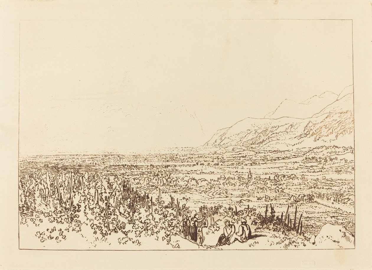 Alpoklánc Grenoble-tól Chamberiig, 1812-ben jelent meg. alkotó: Joseph Mallord William Turner