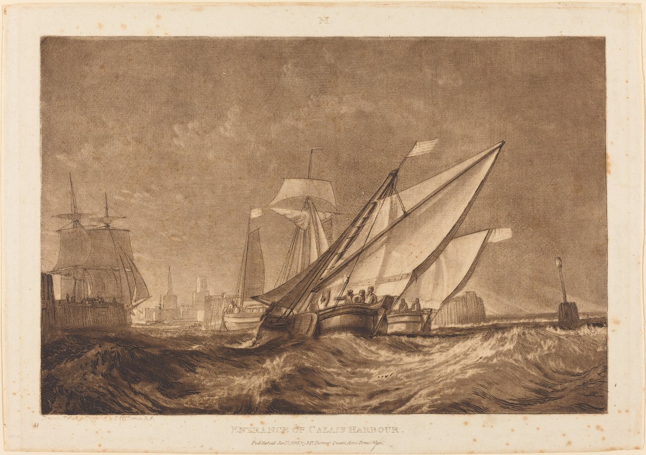 A Calais-i kikötő bejárata, 1816. alkotó: Joseph Mallord William Turner