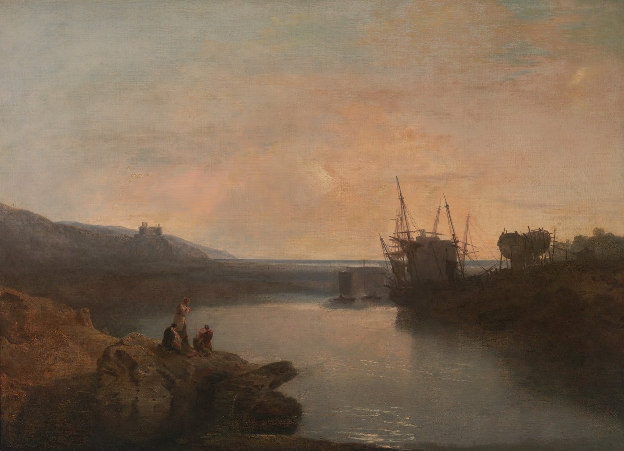 Harlech kastély, Tygwyn kompról, Nyári esti alkony, 1799. alkotó: Joseph Mallord William Turner