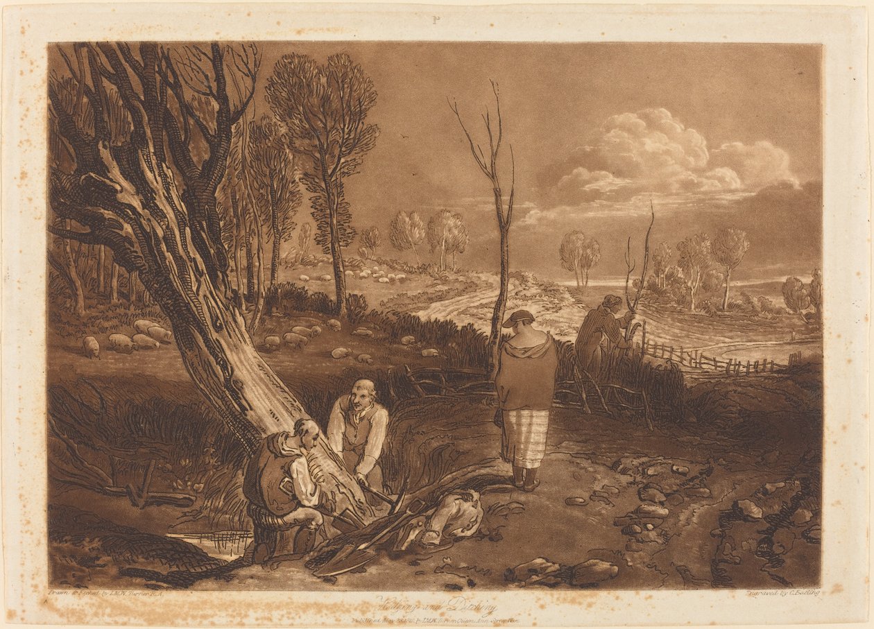 1812-ben megjelent Hedging and Ditching. alkotó: Joseph Mallord William Turner