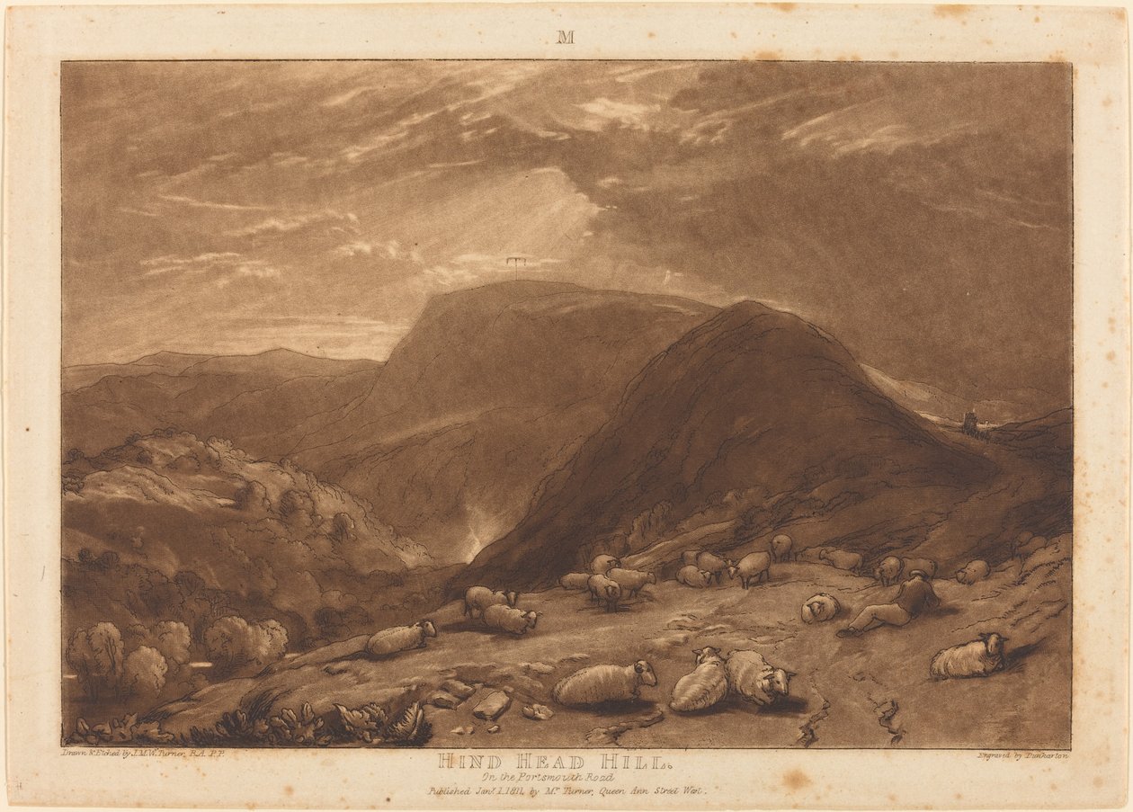 Hind Head Hill, 1811-ben megjelent. alkotó: Joseph Mallord William Turner