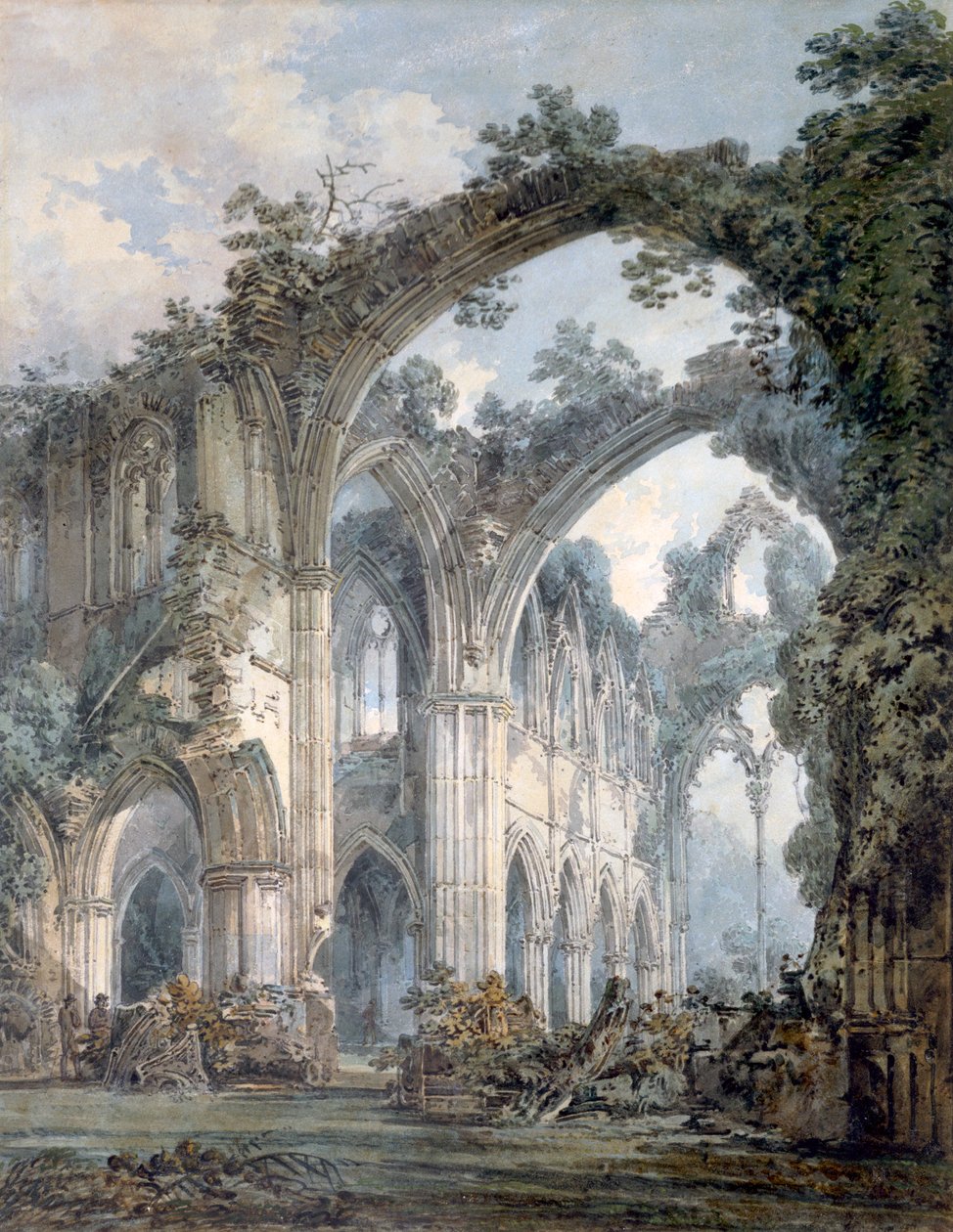 „Inside of Tintern Abbey, Monmouthshire”, 1794 alkotó: Joseph Mallord William Turner