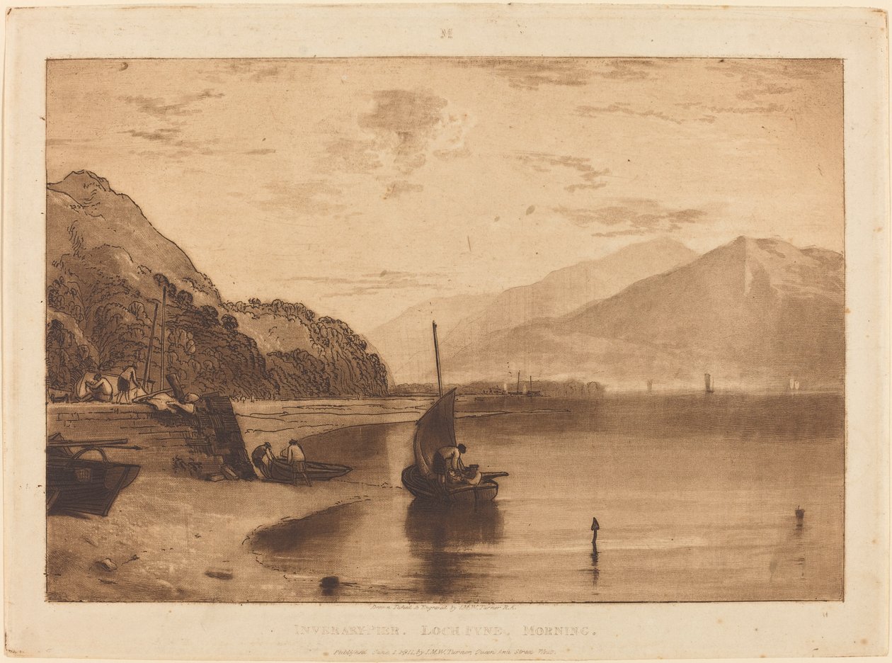Inverary Pier, 1811-ben megjelent. alkotó: Joseph Mallord William Turner
