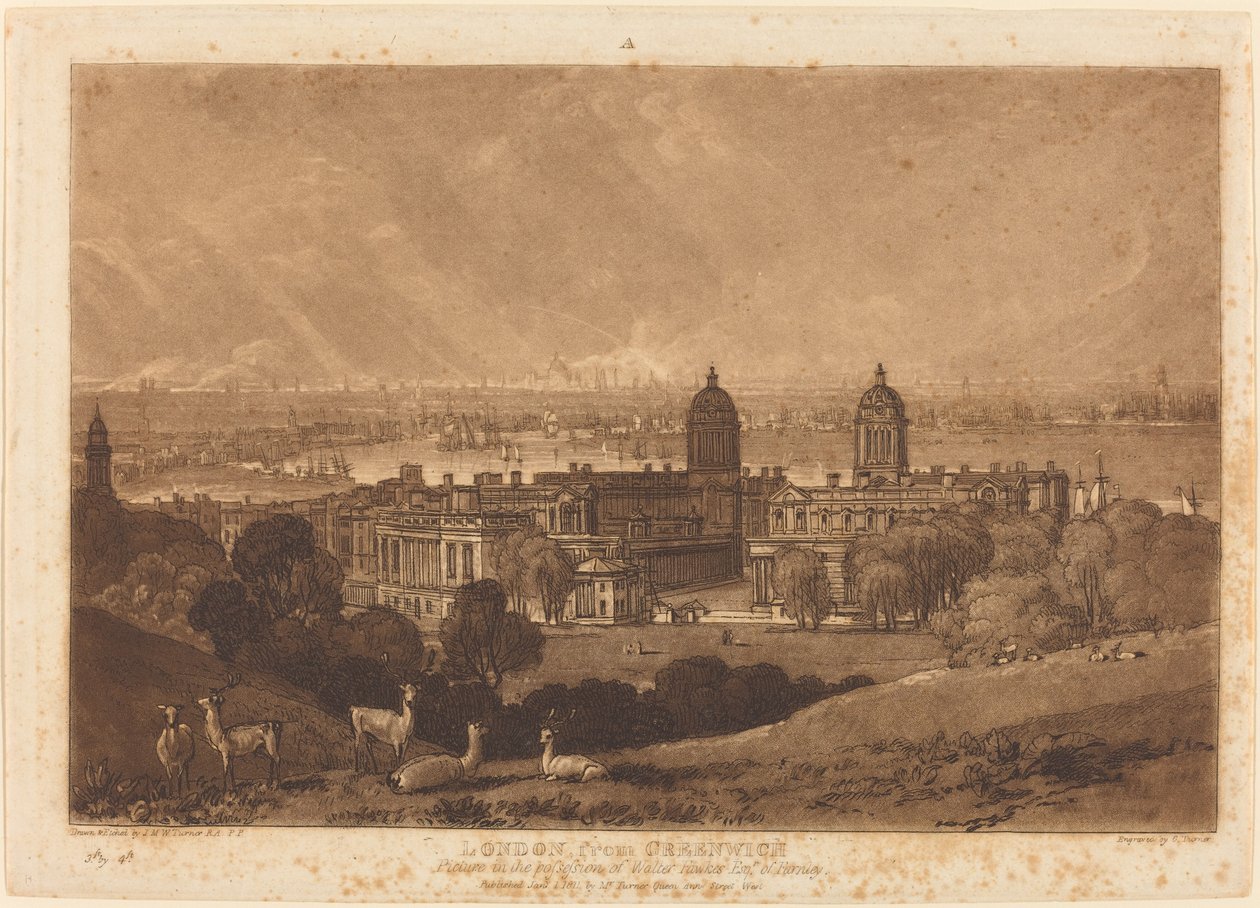 London Greenwichből, 1811-ben jelent meg. alkotó: Joseph Mallord William Turner