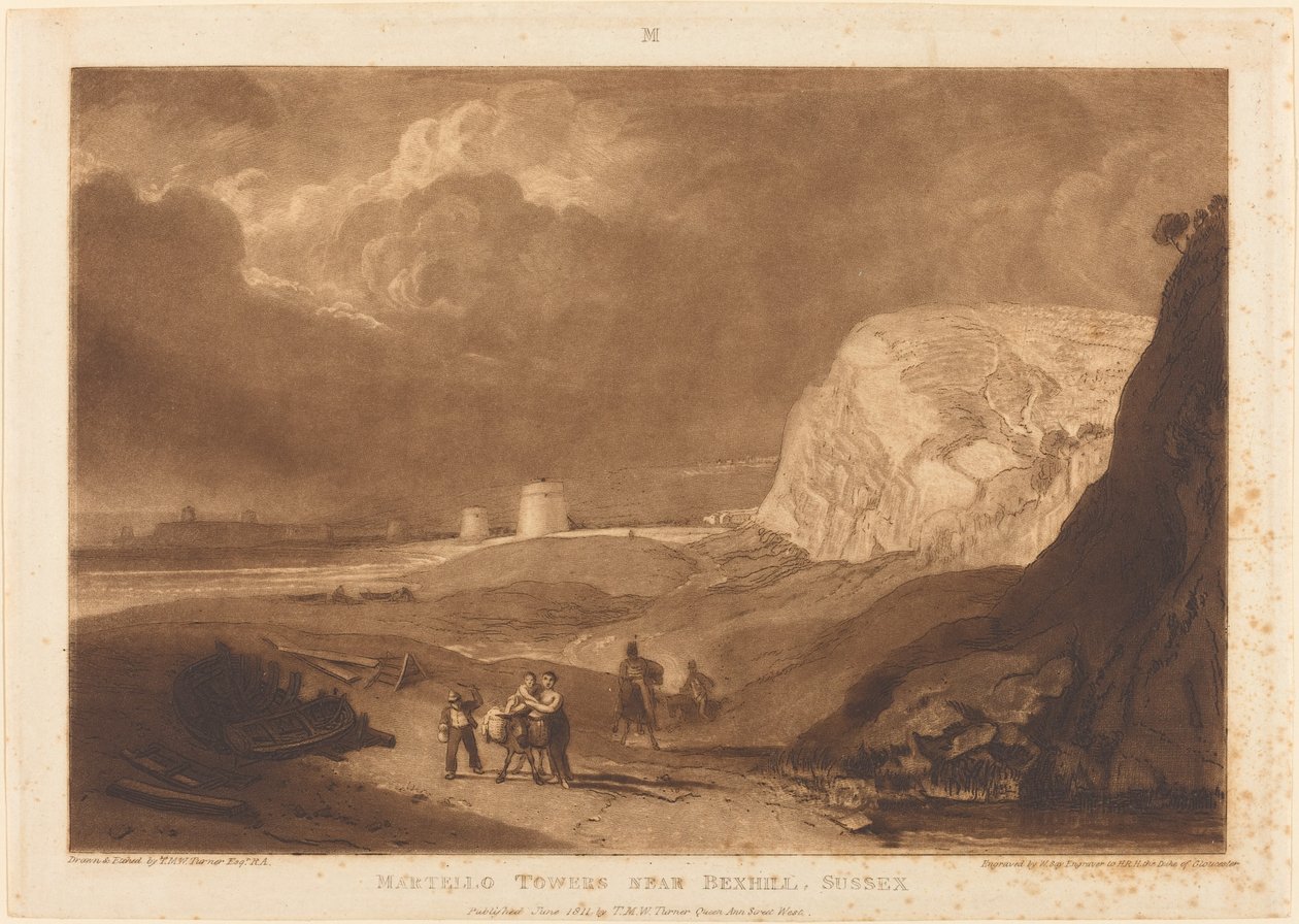 Martello Towers közelében Bexhill, Sussex, 1811-ben jelent meg. alkotó: Joseph Mallord William Turner
