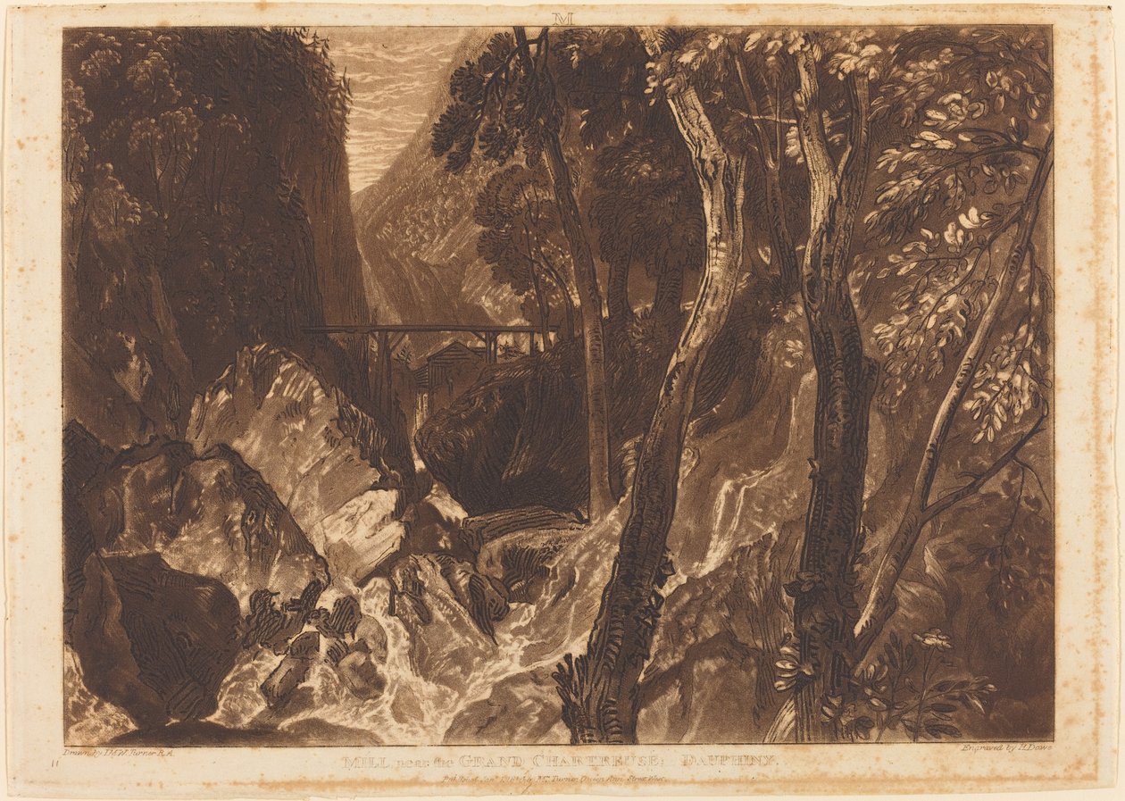 Malom a Grand Chartreuse közelében, 1816-ban jelent meg. alkotó: Joseph Mallord William Turner