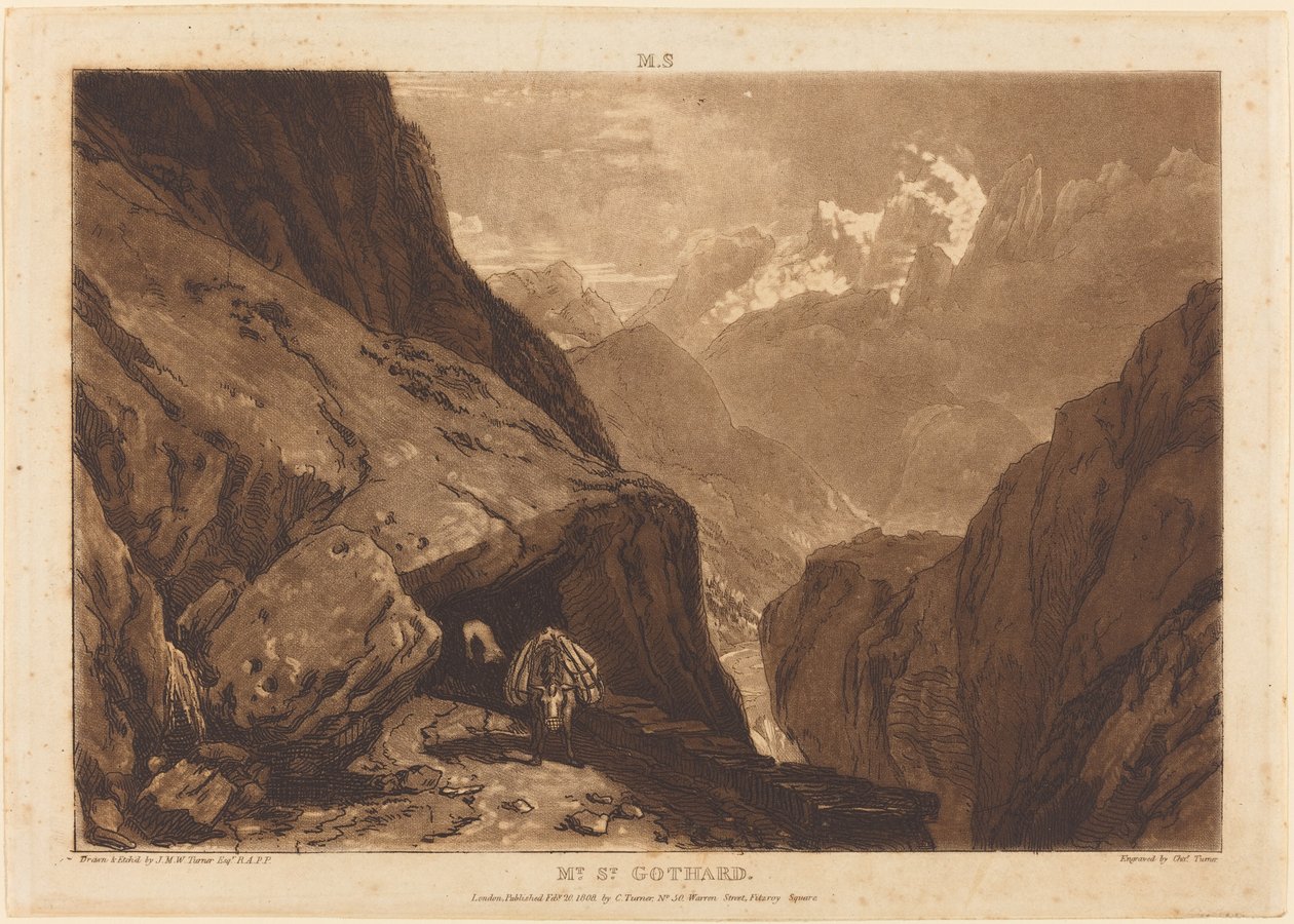 Mt. Saint Gothard, 1808. alkotó: Joseph Mallord William Turner